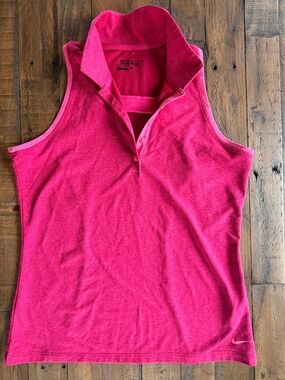 Nike Golf Dri-FIT Sleeveless Polo Pink Size M Womens Performance Top